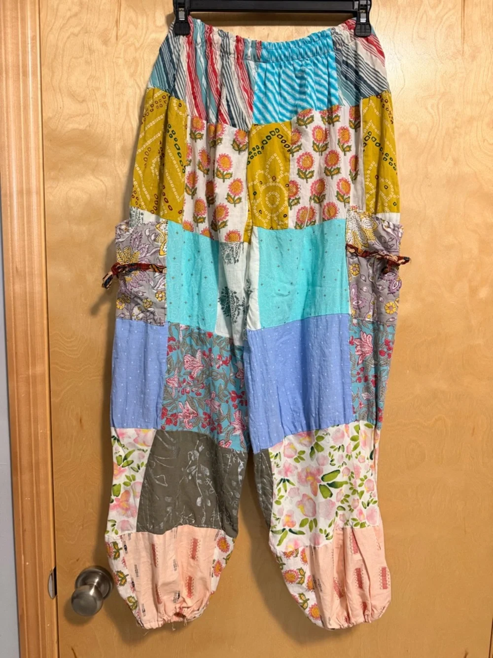 Ashley Taylor Multicolor Patchwork Floral Boho Joggers - OS 100% cotton - Picture 3 of 11